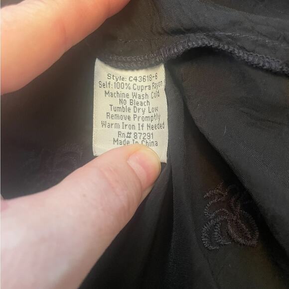 Johnny Was Black long sleeve boho navy blue embroidered chic style duster large - Picture 13 of 14